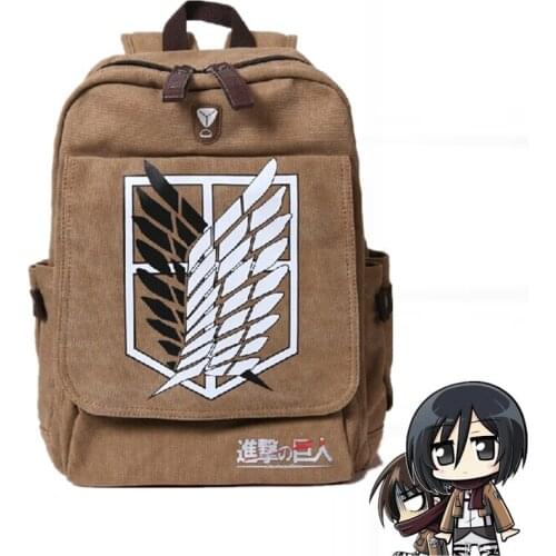 Attack on Titan Backpack Men Women Canvas Japan Anime Printing School Bag for Teenagers Travel Bags Mochila Galaxia