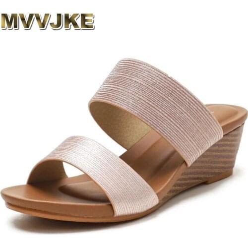 MVVJKESandals womens sandals womens summer 2021 new fashion wear thick soled high heels thick soled slope heel womens shoes