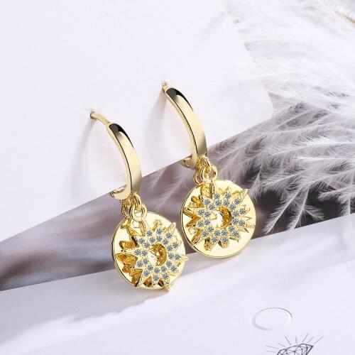DIWENFU 14K Gold Filled Diamond Earring for Women Aros Mujer Oreja Genuine 925 Sterling Silver Garnet Dorp Earrings Orecchini