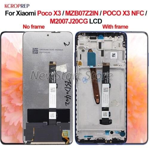 For Xiaomi Poco X3 MZB07Z2IN LCD For Xiaomi Poco X3 NFC M2007J20CG lcd Display Touch Screen Digitizer Assembly Replacement Parts