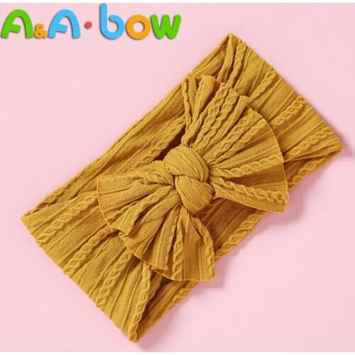 1pcs Solid Nylon Baby Girl Headbands Turban Baby Bow Hair Bands for New Born Girls Hair Accessories 27 Colors