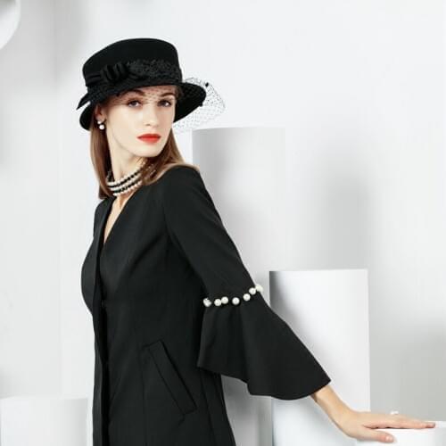 2018 Autumn and Winter Wool Hat New Sweet Lovely Woolen Cap British Leisure Wild Hat Female Fedoras Church Cap B-7470