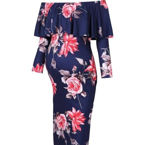 2020 Long sleeve Women clothing Printed maternity dresses Pregnant women dress vestidos de maternidad Floral dress Q0704