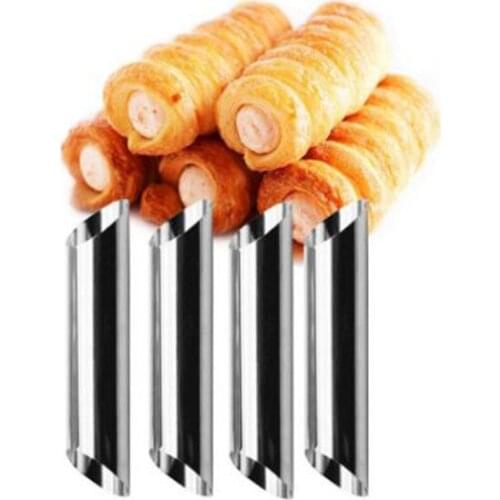 4 Pcs Stainless Steel Pastry Cannoli Forms Food Grade Cream Horn Mould Cake Horn Mold Cannoli Tubes Shells Pastry Baking Mold
