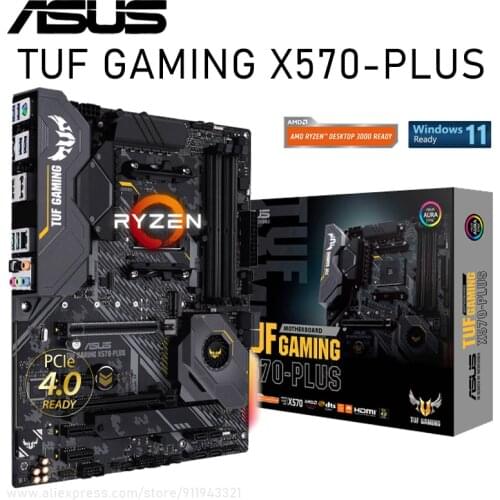 Asus TUF GAMING X570-PLUS AMD X570 Socket AM4 Motherboard PCI-E 4.0 4 DDR4 128GB 8 SATA III CrossFireX Motherboard Placa-mãe New