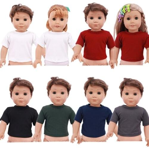 Baby clothes for doll fit 43 cm new born doll accessories Casual solid color short shirt Christmas gifts for kids