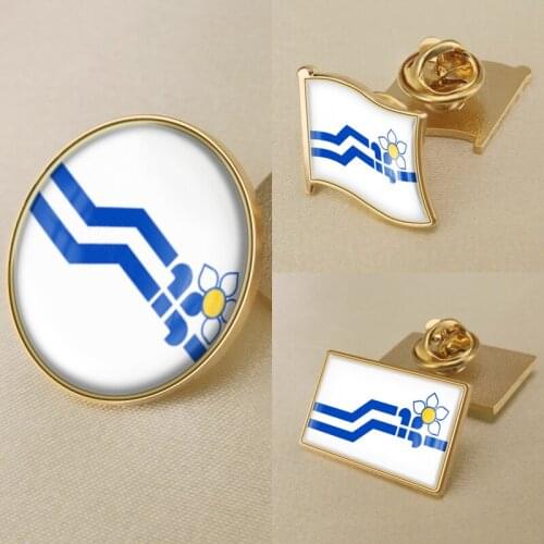 Coat of Arms of Franco Colombiens Flag National Emblem Brooch Badges Lapel Pins