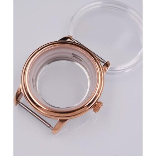 40mm Rose gold Watch Case Solid Steel Sapphire Crystal Fits ETA 2836 2824 Miyota 8205 8215 821A DG2813 Movement