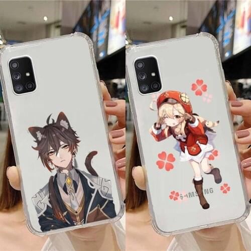 Genshin impact Phone Case Transparent For Samsung Note A 7 8 9 10 20 50 51 71 90 20 11 81 e LITE Ultra PRO