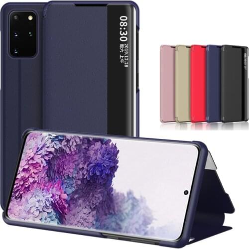 Leather Case For Samsung Galaxy S20 Ultra S9 S8 S20 S10 Plus Side Smart Window View Flip Cover for Samsung Note 10 Pro Note 9 8