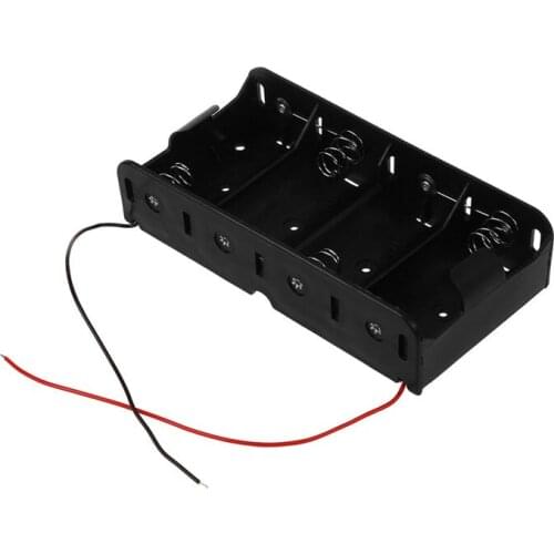 Spring Clip Black 4 x 1.5V D Size Battery Batteries Holder Case