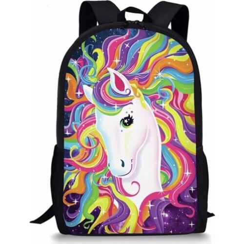 Kids Schoolbag Backpack for Teenagers Girls Unicorn Prints Orthopedic School Bags Cartoon Harajuku Bagpack Book Bag