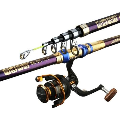 Distance Throwing Pole 2.1M 2.4M 2.7M 3.0M 3.6M Fishing Rod Carbon Fiber M Power Telescopic Sea Boat Rock Fishing Peche De Pesca