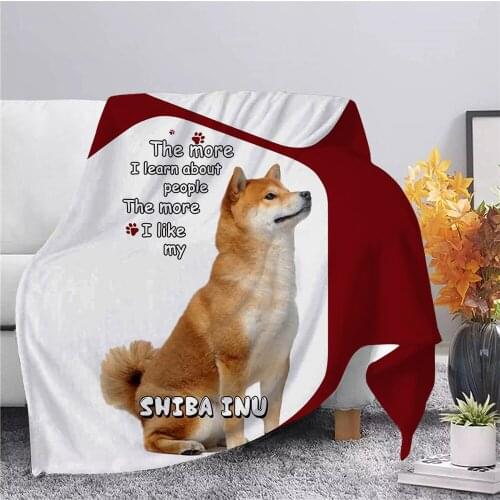 CLOOCL Popular Shiba Inu Flannel Blanket 3D Printed Throw Blanket for Adult Home Decor Bedspread Sofa Bedding Flannel Quilts