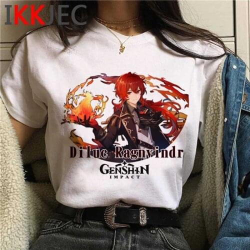 Genshin Impact t shirt t-shirt men plus size couple clothes white t shirt top tees tumblr vintage