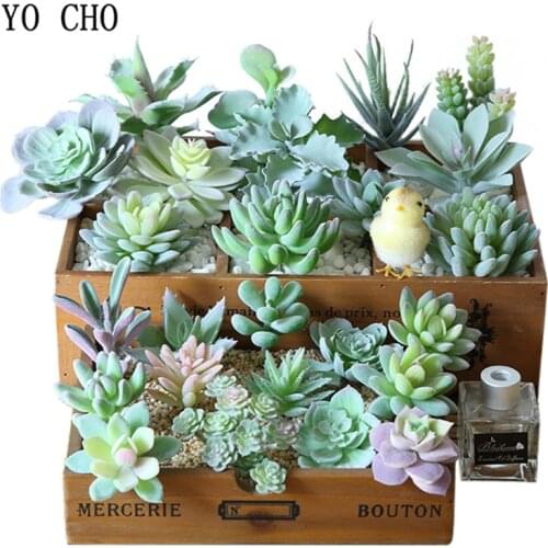 Artificial plant flocking artificial succulent plant home garden decoration flower arrangement fake succulent plastic flower