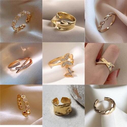 Simple Design Ring Fairy Geometry Butterfly Finger Ring Opening Adjustable Jewelry Personality Fashion Finger Rings for Women