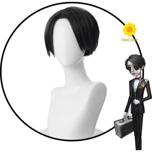 Identity V Embalmer Banquet Housekeeper Cosplay Wig Black Ponytail Hair Heat-resistant Fiber Hair + Wig Cap Party Role Play