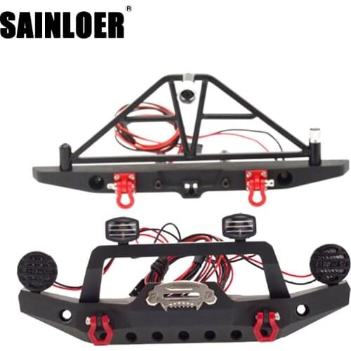 SAINLOER Metal Front Rear Bumper for 1/10 RC Crawler Traxxas TRX4 Defender Axial SCX10 SCX10 II iii 90046 90047