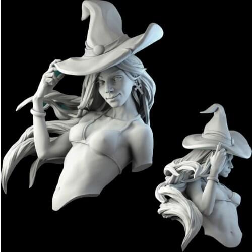 60mm Resin Model Beautiful Girl Bust Figure Unpainted No Color