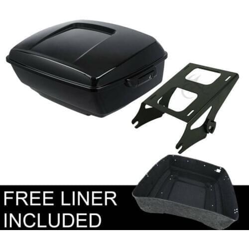 Motorcycle 13.7" King Pack Trunk Chrome Mount Rack For Harley Touring Tour Pak Road Glide Road King Street Glide 2014-2020