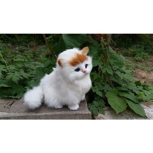 New simulation yellow head cat polyethylene & fur sitting cat model gift about 25x16cm165