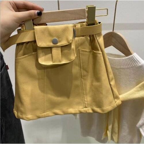 2020 new wholesale girls leather skirt autumn fashion girls skirt 2-7t F716