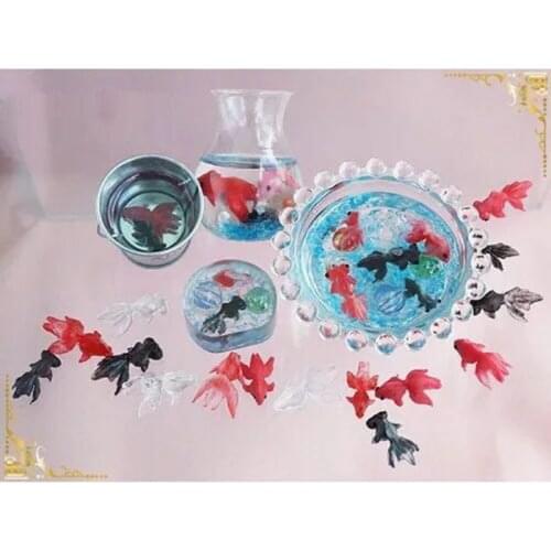 2021 New Cute Vivid Mini Size Goldfish Pendant Silicone Resin Mold Jewelry Making Tools