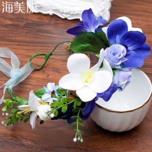 Haimeikang Boho Girl Floral Crown Flower Headband Hair Garland Wedding Headpiece Crown Garlands Girls Headbands