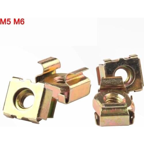 Carbon Steel Zinc Plated Square Floating Cassette Nut Mounting Server Cage Nuts Rack Cabinet PC Rackmount Captive M5 M6