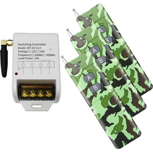 DC12V 24V 36V 48V 30A 1CH Wireless Remote Control Switch System 1pcs Receiver + 3pcs Remote 315mhz/433mhz