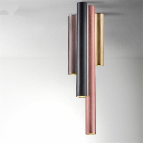 Nordic Wire Draw Long Tube Ceiling Lights Modern Straight-top Bar Living Room Workshop Aluminum Ceiling Lamps Lighting Fixtures