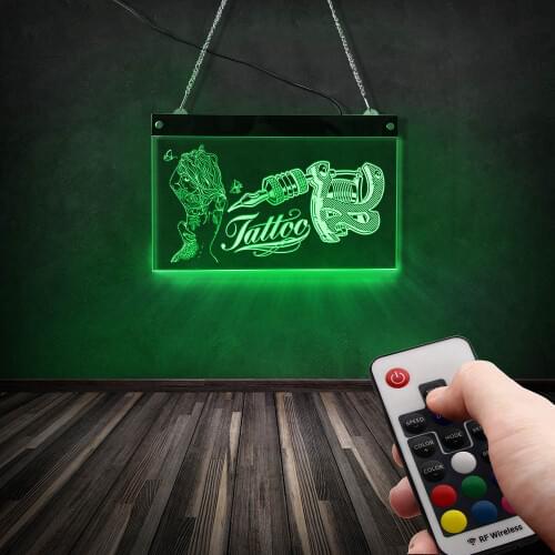 Tattoo Salon Room Decor LED Neon Sign Tattoo Studio Custom Business Logo Remote Control Color Changing Light Wall Decor Lamp