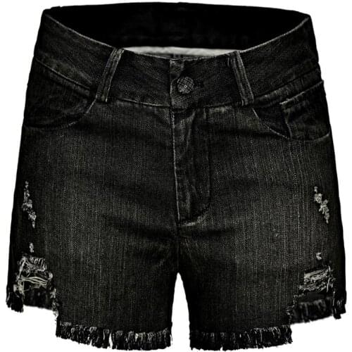 SX Summer casual denim women fashion Black shorts high waists Burrs leg-openings Plus size sexy shorts