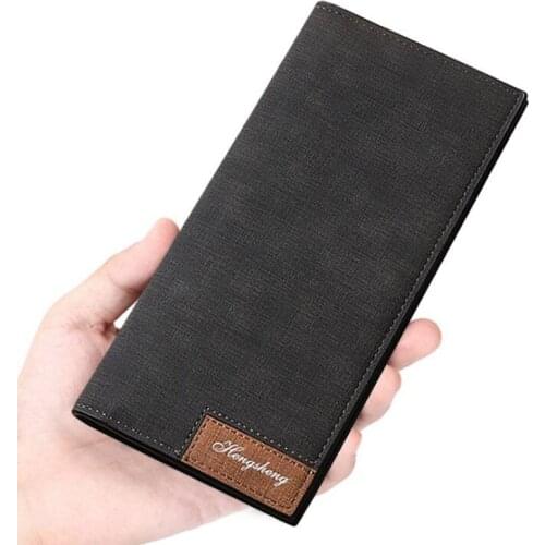 Hot Sale Soft Leather Thin Wallet For Men Long Man Purse Slim Mens Card Holder 4 Colors