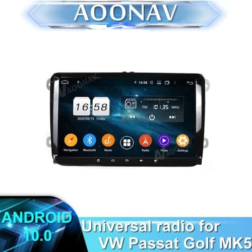 Universal 9 inch Android 10.0 Car Radio Stereo Touch Screen Car Multimedia Player 2 din GPS Stereo Wifi for VW Passat Golf MK5