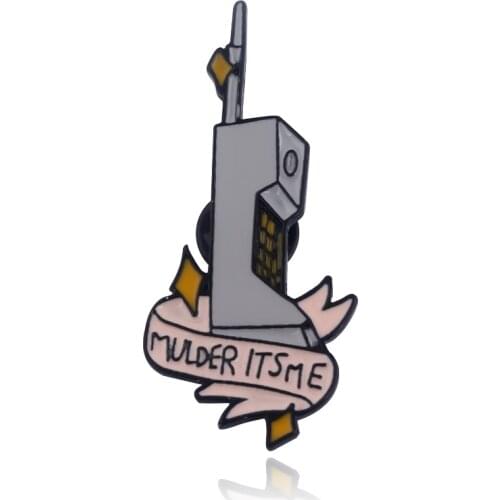 X Files Mulder brooch pin charms cosplay Its Me Enamel Pin Mulder and Scully, mulder