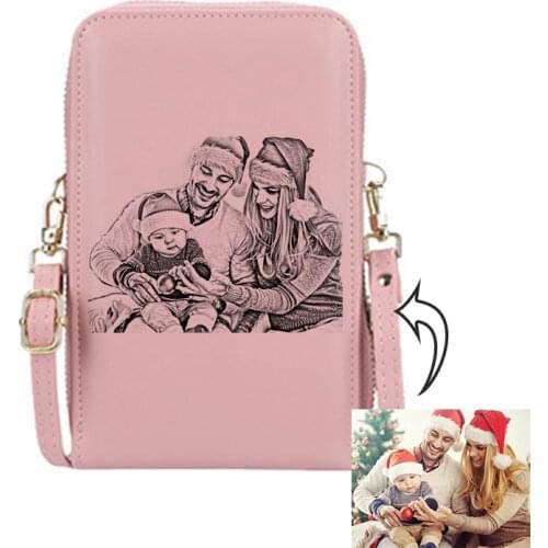 Custom Photo Engraving Wallet Women Wallet Fashion Large-capacity Zipper Mobile Phone Bag Female Leather Purses Card Holder Gift