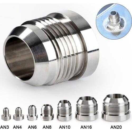 1PCS AN6 AN8 AN10 AN12 AN16 AN20 Male Billet Stainless Steel Straight Male Weld Fitting Adapter Weld Bung Nitrous Hose Fitting