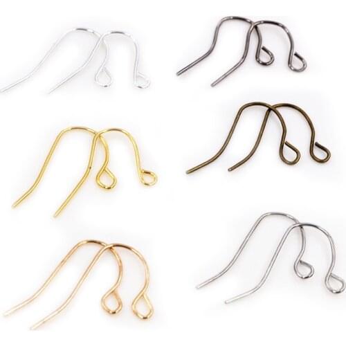 100pcs/lot 21x12mm Silver color Bronze Earring Hooks Findings Ear Hook Earrings Clasps For Jewelry Making DIY Earwire Supplies