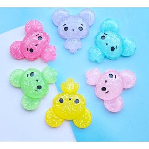 12Pcs Cute Mixed Mini Shiny Cartoon Animal Flat Back Resin Cabochons Scrapbooking DIY Jewelry Craft Decoration Accessories H73