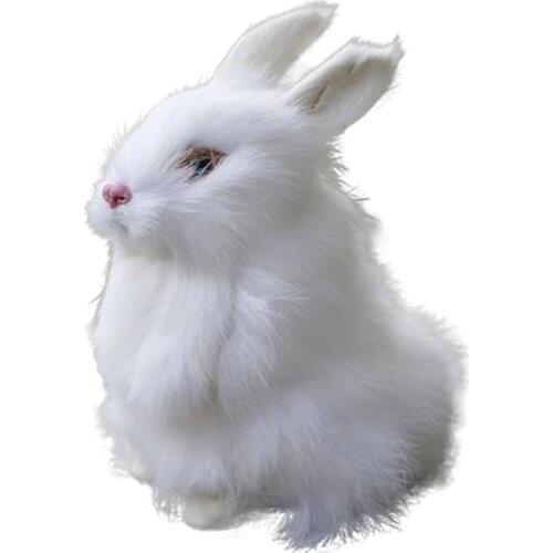 14cm Mini Cute Real Fur Rabbit Plush Toys Rabbit Doll Simulation Animal Rabbit Toy Model Easter Bunny Baby Gift Childrens Toys