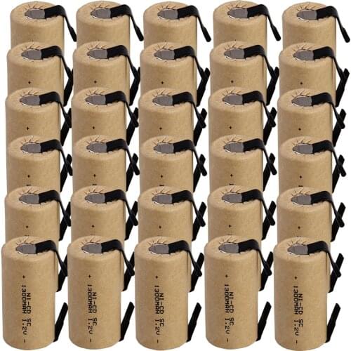30 pcs SC batteries 1300mah 1.2v subc nicd battery replacement real capacity RUSSIA FRANCE SPAIN UK EUROPE fast delivery