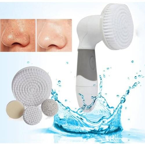 4 In 1 Spin Brush Face Cleaner Facial Cleansing Waterproof Facial Massager Cleansing Brushing Deep Pore Scrub Face Cleanser Set