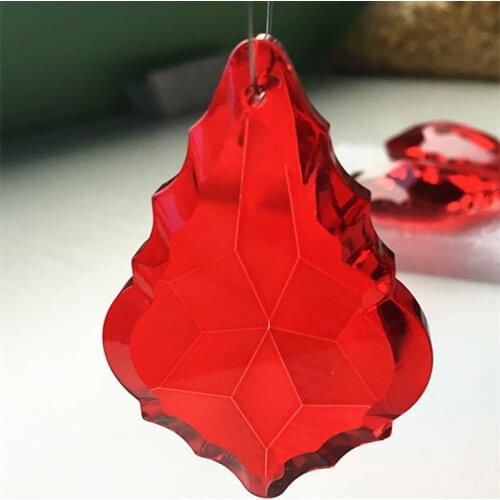 50pcs/lot 76mm Free Fast Shipping Gorgeous Crystal Glass Red Chandelier Pendants Hanging Christmas pendants Supply decoration