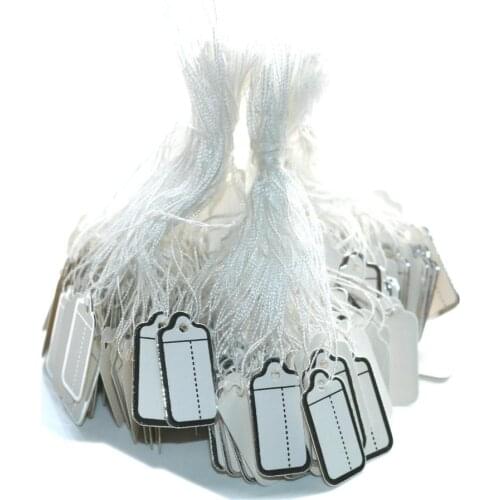 500Pcs/Lot 26*14mm Gold and Silver Paper Label Jewellery Handwritten Price Tag With cotton Rope