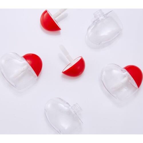 5ml Heart Shape Lip Gloss Containers Liquid Lipstick Lip Glaze Bottel with Brush Lipgloss Base Gel Oil Diy Tools Wholesale