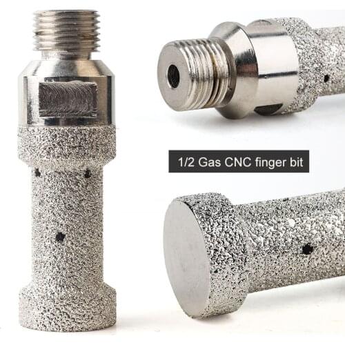 Diamond 20mm 7/8 inch CNC finger bits with 1/2 gas thread for drilling and milling stone