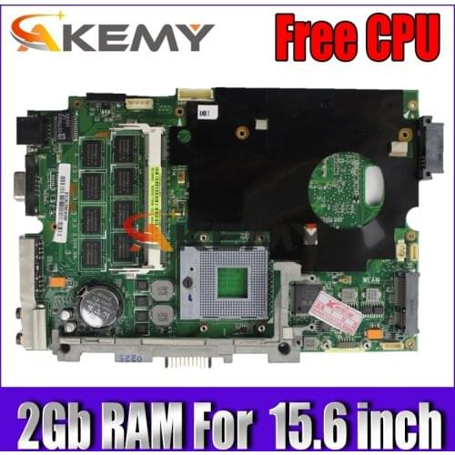 Free CPU!!! laptop motherboard W/ 2GB RAM For Asus K50IJ K60IJ X5DIJ laptop 15.6 inch " mianboard motherboard