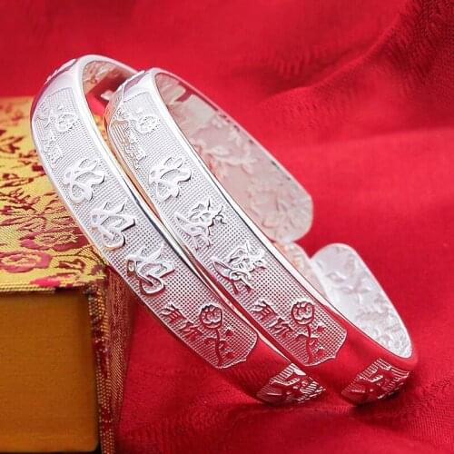 Foot sterling silver solid contracted female bracelet nappa bracelet good mother mother-in-law mothers day gift